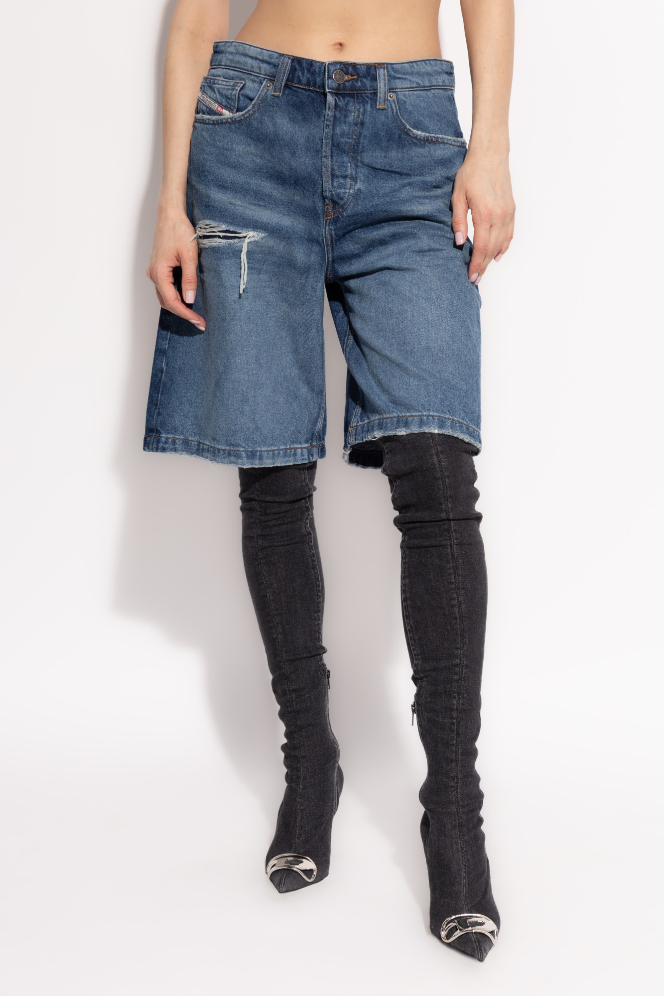 【送料&関税込】Diesel De Sire Shorts In Blue Denim Women's Denim shorts | Blue | Diesel